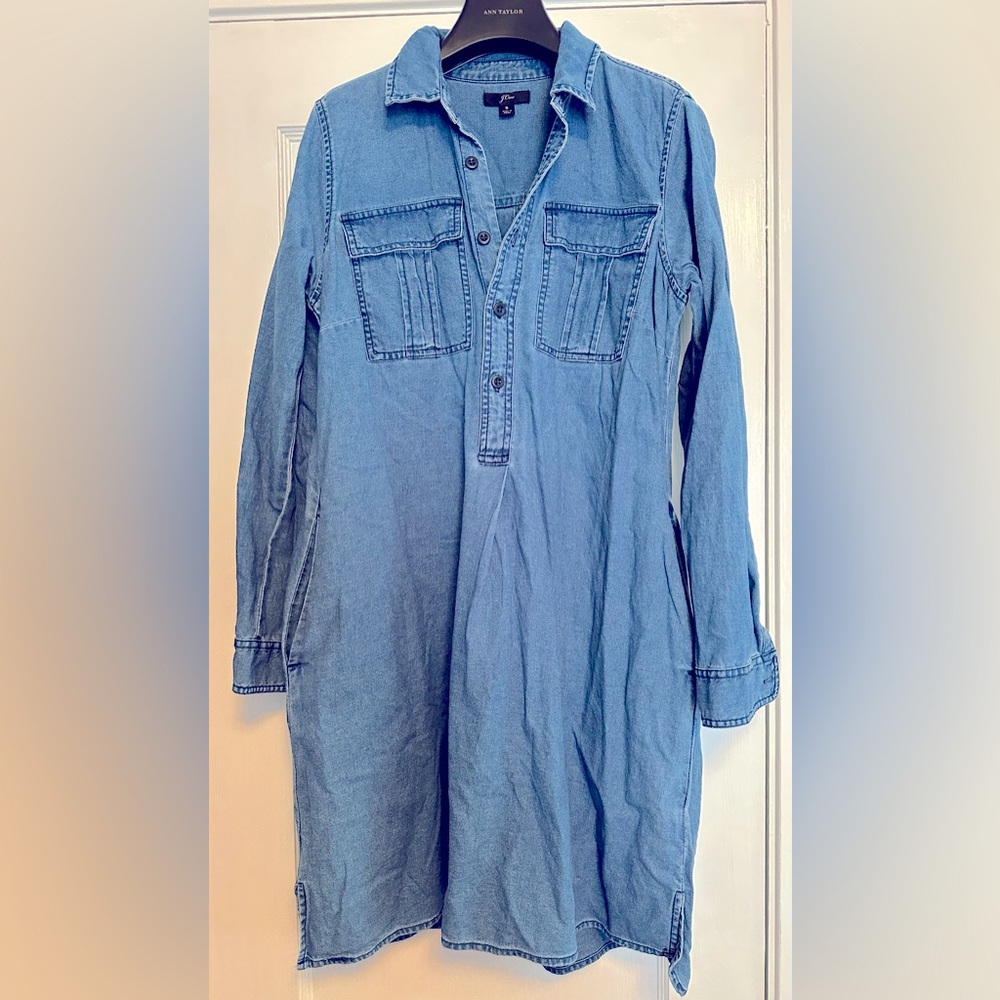 J.Crew Chambray Utility Pocket Dress style #J5541